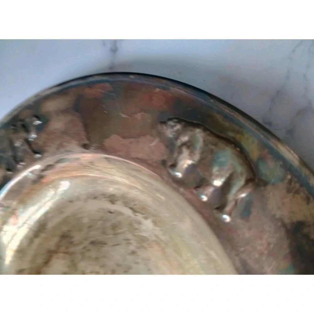 Baby Feeding Bowl‎ Animal Pattern Denmark Silver Plated